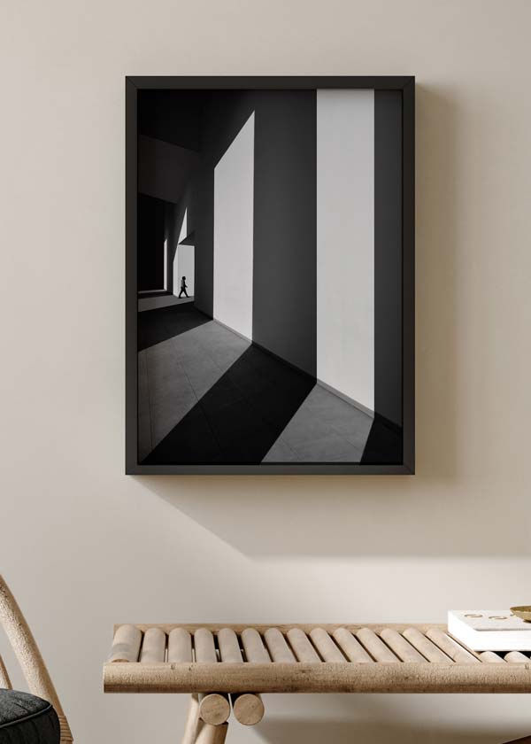 decoración con cuadros, ideas - lámina decorativa fotográfica en blanco y negro de luces y sombras - kuadro