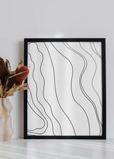 Decoración con cuadros, ideas -  lámina decorativa en blanco y negro con efecto topográfico