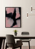Decoración con cuadros, ideas -  cuadro abstracto con tonos rosas y oscuros. Lámina decorativa.