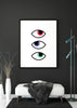 Decoración con cuadros, ideas -  cuadro de ojos abstracto y minimalista. Ilustración de ojos moderno. Lámina decorativa.