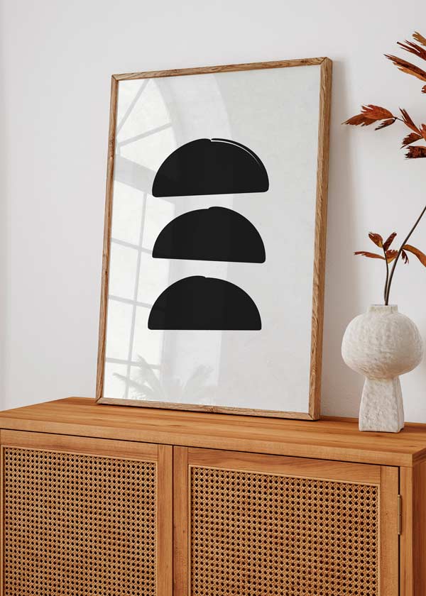 Decoración con cuadros, ideas -  lámina decorativa minimalista en blanco y negro y geométrico