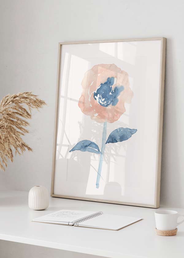 decoración con cuadros, ideas - lámina decorativa de flor abstracta y colorida con efecto acuarela