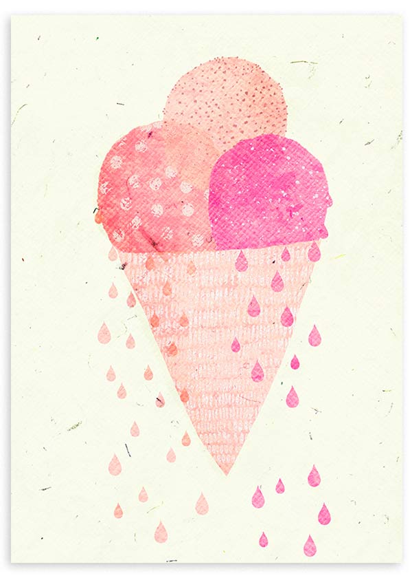 lámina decorativa infantil de ilustración de helado - kuadro