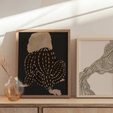 decoración con cuadros, ideas - lámina decortiva de ilustración abstracta de dibujo artístico femenino (mujer) - kuadro