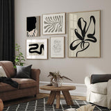 decoración con cuadros, mural - lámina decorativa de flor abstracta, ilustración en marrón y beige