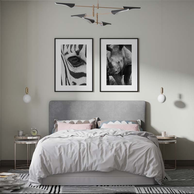 Decoración con cuadros, mural -  cuadro fotografía de zebra en blanco y negro. Lámina decorativa de foto de zebra.
