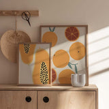decoración con cuadros, ideas - lámina decorativa de ilustración de naranjas para cocina - kuadro