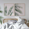 decoración con cuadros, mural - lámina decorativa de hojas de palmera sobre fondo beige, estilo nórdico y floral - kuadro
