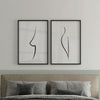 Decoración con cuadros, mural -  cuadro femenino abstracto y minimalista en blanco y negro. Lámina decorativa.