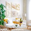Decoración con cuadros, mural -   lámina decorativa de rama con flores amarillas, ilustración floral minimalista