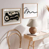 decoración con cuadros, ideas - lámina decorativa horizontal y abstracta en tonos negros - kuadro