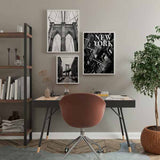 decoración con cuadros, mural - lámina decorativa fotográfica en blanco y negro de Nueva York, tipo magazine - kuadro