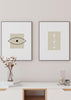 Decoración con cuadros, mural -  cuadro de ojo minimalista en blanco y negro y beige. Cuadro de ojo nórdico. Lámina decorativa.