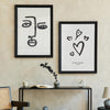 Decoración con cuadros, mural -  cuadro personalizado para parejas con ilustración de corazones en blanco y negro