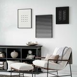 Decoración con cuadros, mural -  lámina decorativa minimalista y geométrica en blanco y negro con predominancia de color negro
