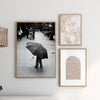 decoración con cuadros, ideas - lámina decorativa fotográfica en blanco y negro de niño con paraguas, lluvia - kuadro