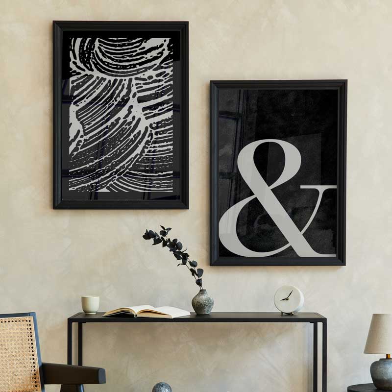 Decoración con cuadros, mural -  cuadro abstracto y en blanco y negro
