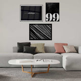 Decoración con cuadros, mural -  cuadro minimalista y nórdico en blanco y negro con frase "esthétique"