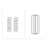 conjunto de cuadros geométricos y minimalistas en blanco y negro - kuadro