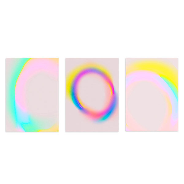 conjunto de cuadros muy coloridos efecto fluorescente - kuadro