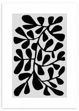 lámina decorativa abstracta de flor en blanco, negro y gris - ilustración abstracta de flor