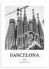 cuadro fotografía de la Sagrada Familia en blanco y negro. Lámina decorativa de la ciudad de Barcelona. Marco negro