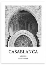 cuadro fotografía ciudad Casablanca. Lámina decorativa de Marruecos. Marco negro