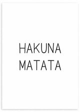 cuadro con frase del rey león "Hakuna Matata". Marco negro
