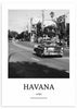 cuadro ciudad de La Habana. Lámina decorativa de La Habana en blanco y negro. Marco negro