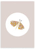 cuadro infantil de mariposa con lunares. Ilustración infantil de mariposa. Cuadro infantil para dormitorio de niños y niñas. Lámina decorativa.