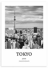 lámina decorativa para cuadro con palabra Tokyo en blanco y negro