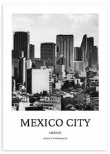 cuadro ciudad de México. Lámina decorativa foto de México en blanco y negro. Marco negro