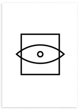 cuadro de ojo minimalista en blanco y negro. Cuadro nórdico de ojo.. Lámina decorativa.