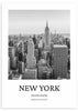 cuadro ciudad de Nueva York. Lámina decorativa de Nueva York en blanco y negro. Marco negro