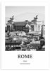 cuadro ciudad de Roma. Lámina decorativa de Roma en blanco y negro. Marco negro