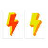 conjunto de cuadros coloridos de rayo amarillo - kuadro